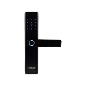 Cerradura inteligente ELITE para puertas de hasta 8cm de ancho. 5 métodos de apertura: huella, aplicación (wifi), tarjeta, contraseña y llave.